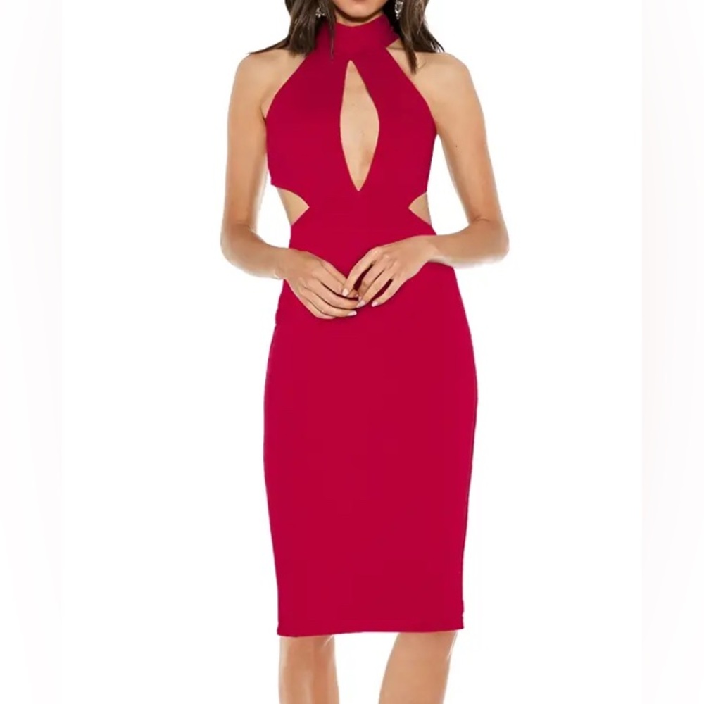 Nookie Cut Out Red Midi Dress